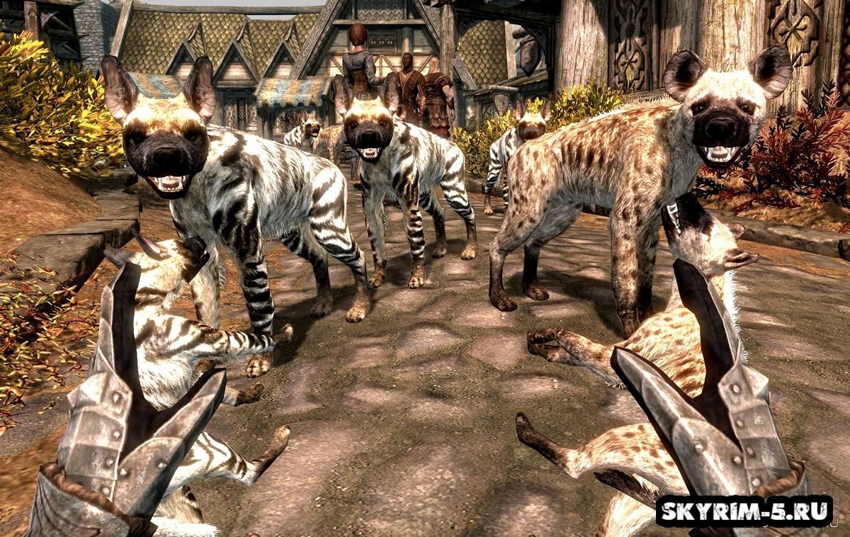 Гиены в Skyrim - реплейсер волков