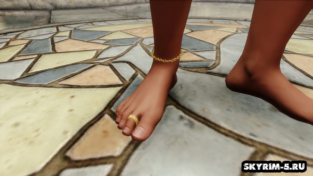 Ножной браслет и кольцо на ногу / Gold Anklet and Toe Ring